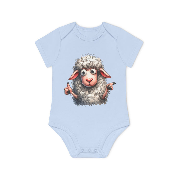 SnuggleNest Organic Baby Bodysuit (Short Sleeves) Sheep