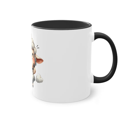 Harmony Two-Tone Coffee Mug: Sip in Style, Revel in Comfort - Sheep