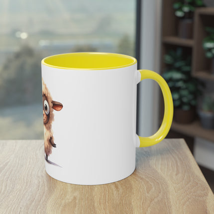 Harmony Two-Tone Coffee Mug: Sip in Style, Revel in Comfort - Sheep