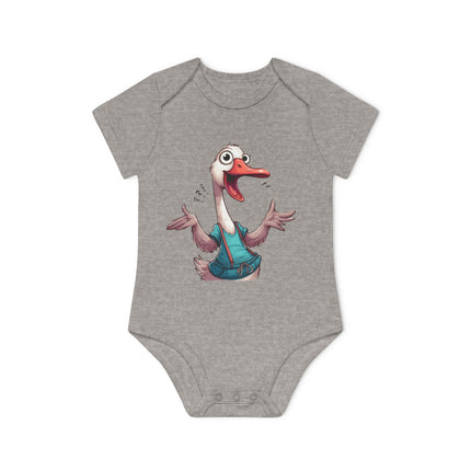 SnuggleNest Organic Baby Bodysuit (Short Sleeves) Goose