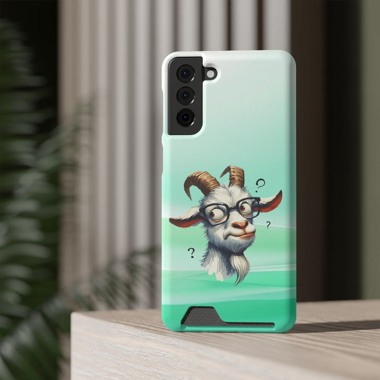 EnchantGuard Phone Case with Card Holder: Style Meets Functionality - Goat