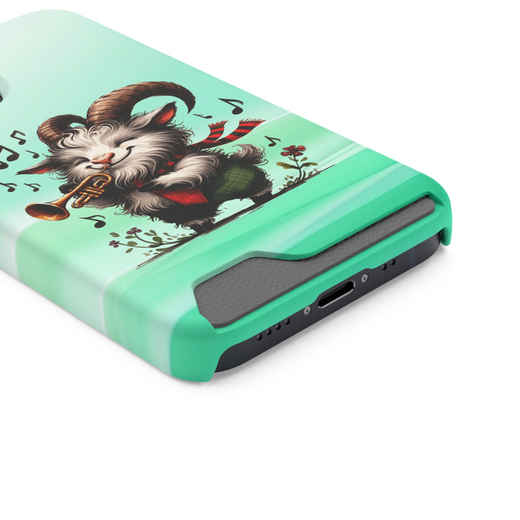 EnchantGuard Phone Case with Card Holder: Style Meets Functionality - Goat