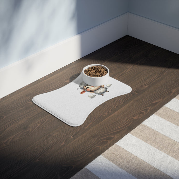 CharmPaws Pet Feeding Mats: Keep Mealtime Mess-Free & Stylish! - Sheep