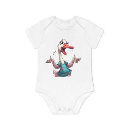 SnuggleNest Organic Baby Bodysuit (Short Sleeves) Goose