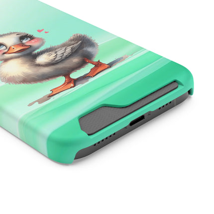 EnchantGuard Phone Case with Card Holder: Style Meets Functionality - Duck