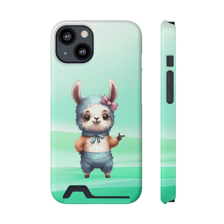 EnchantGuard Phone Case with Card Holder: Style Meets Functionality - Rabbit