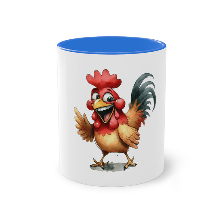 Harmony Two-Tone Coffee Mug: Sip in Style, Revel in Comfort - Chicken