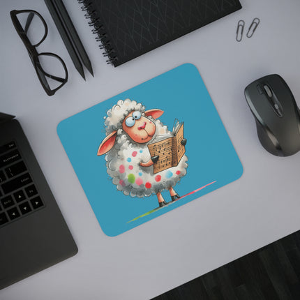 WhimsyWonder Desk Mouse Pad: Εξατομικευμένη γοητεία για το χώρο εργασίας σας - Προβάτι ανάγνωση μουσικής