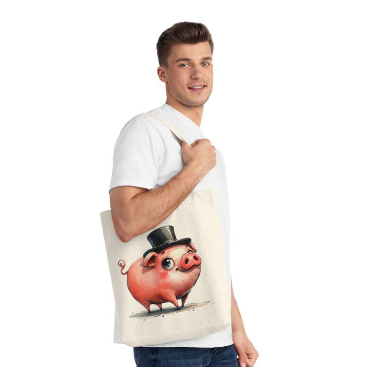 Καμβά sustainstyle Tote Bag: Eco -Conscious Fashion - Pig