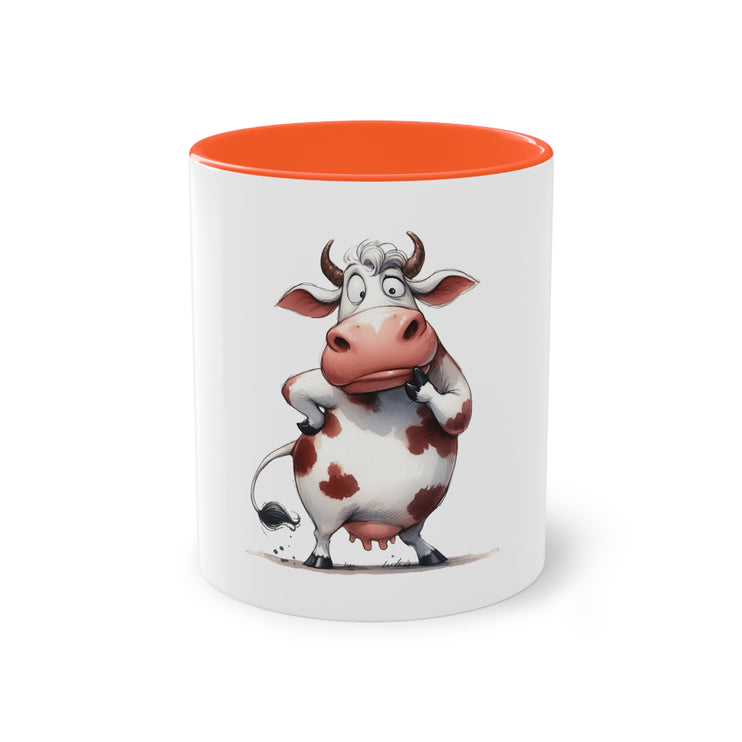 Harmony Two-Tone Coffee Mug: Sip in Style, Revel in Comfort - Cow