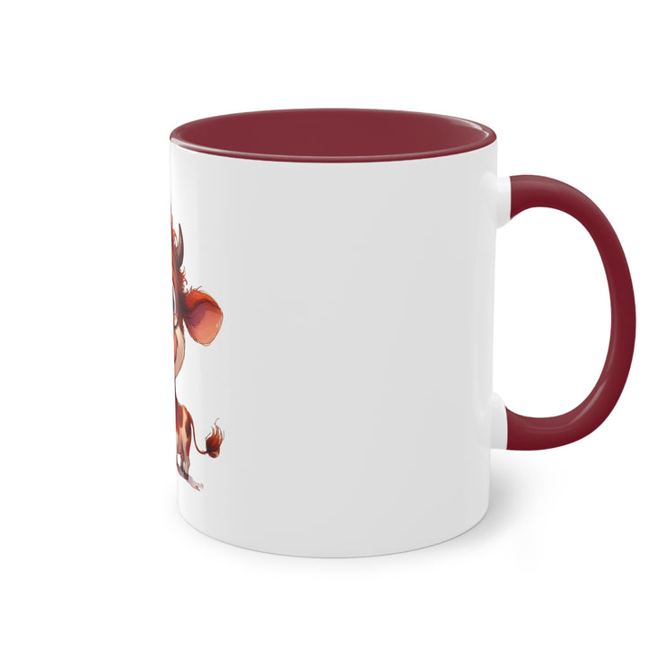 Harmony Two-Tone Coffee Mug: Sip in Style, Revel in Comfort - Cow