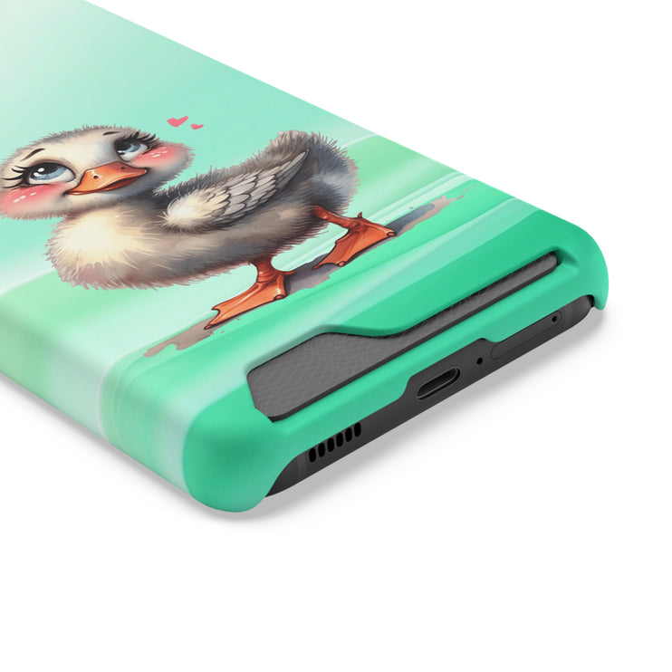 EnchantGuard Phone Case with Card Holder: Style Meets Functionality - Duck