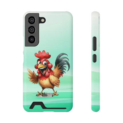 EnchantGuard Phone Case with Card Holder: Style Meets Functionality - Rooster