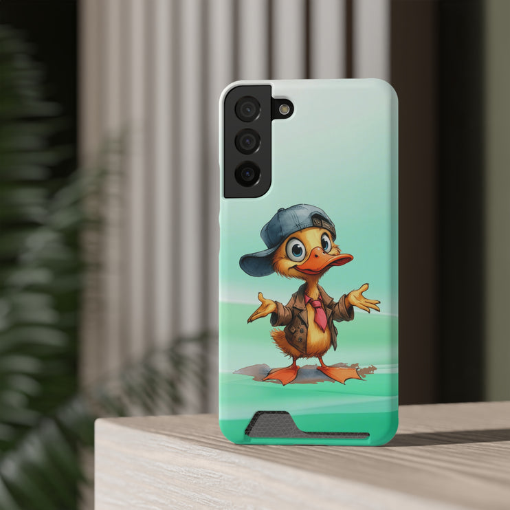 EnchantGuard Phone Case with Card Holder: Style Meets Functionality - Duck