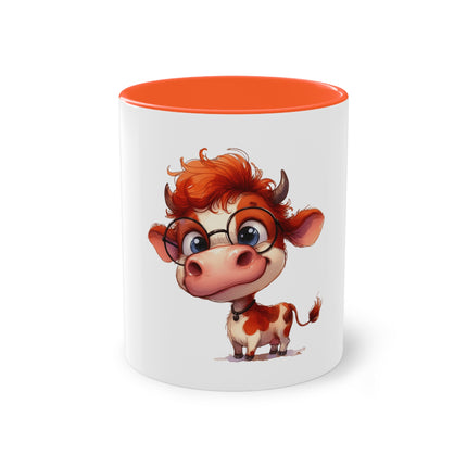 Harmony Two-Tone Coffee Mug: Sip in Style, Revel in Comfort - Cow