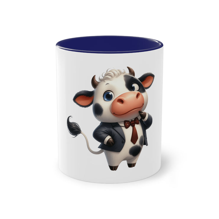 Harmony Two-Tone Coffee Mug: Sip in Style, Revel in Comfort - Cow