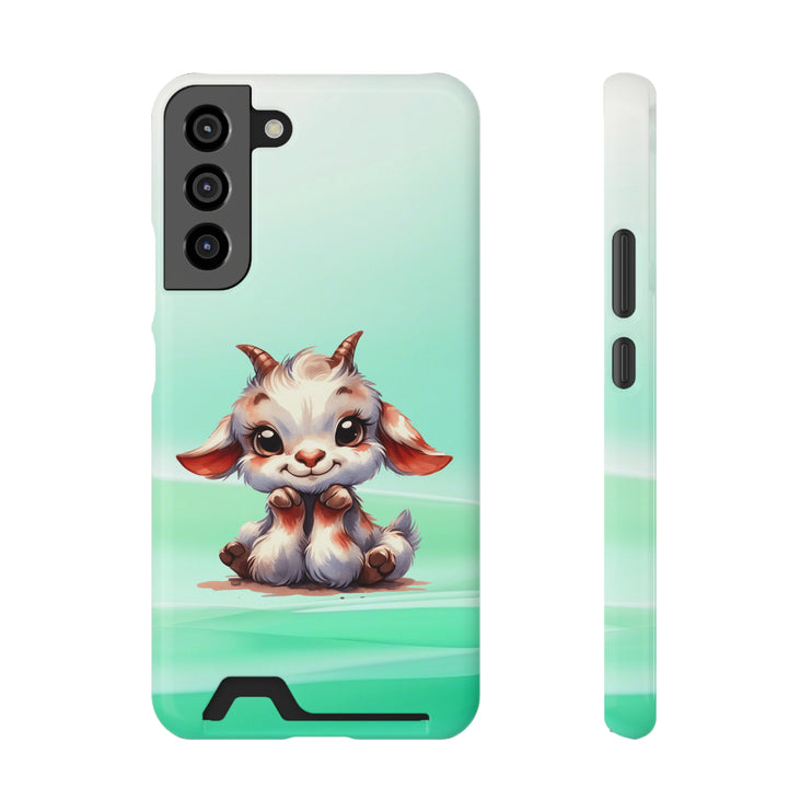 EnchantGuard Phone Case with Card Holder: Style Meets Functionality - Goat