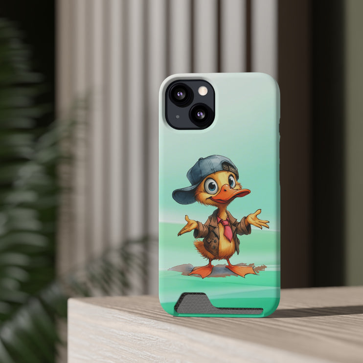 EnchantGuard Phone Case with Card Holder: Style Meets Functionality - Duck