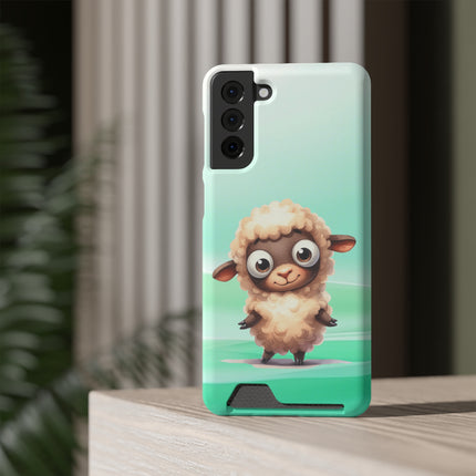 EnchantGuard Phone Case with Card Holder: Style Meets Functionality - Sheep