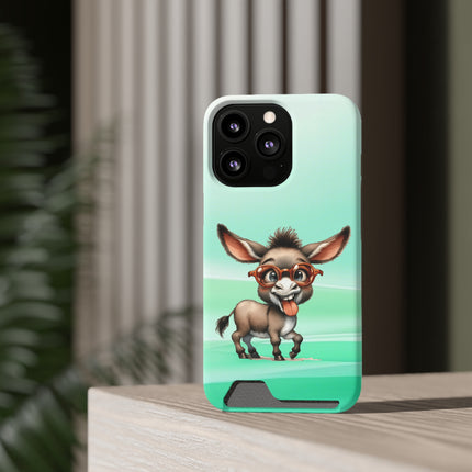 EnchantGuard Phone Case with Card Holder: Style Meets Functionality - Donkey