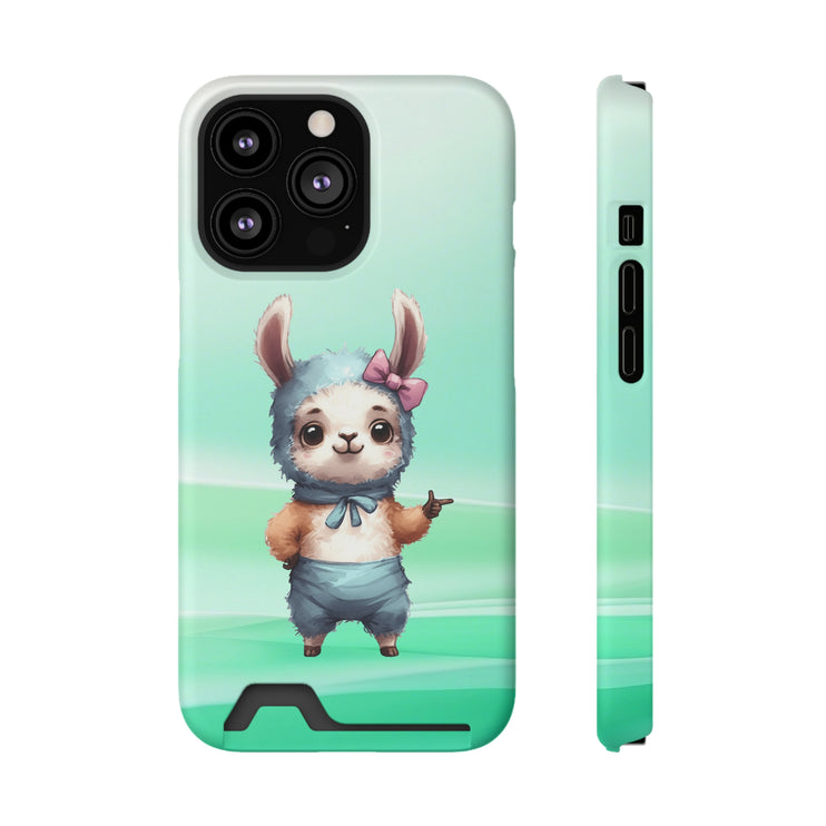 EnchantGuard Phone Case with Card Holder: Style Meets Functionality - Rabbit