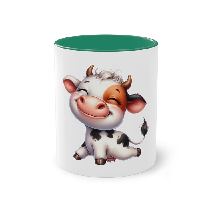 Harmony Two-Tone Coffee Mug: Sip in Style, Revel in Comfort - Cow