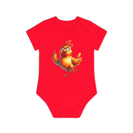 SnuggleNest Organic Baby Bodysuit (Short Sleeves)  Chicken