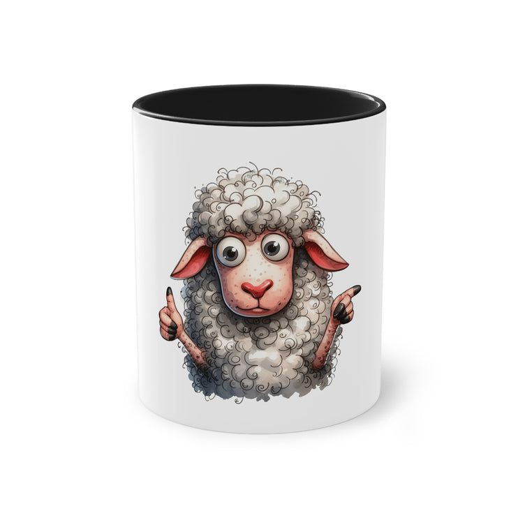 Harmony Two-Tone Coffee Mug: Sip in Style, Revel in Comfort - Sheep