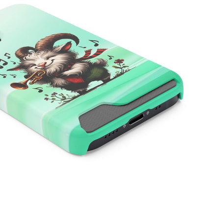 EnchantGuard Phone Case with Card Holder: Style Meets Functionality - Goat