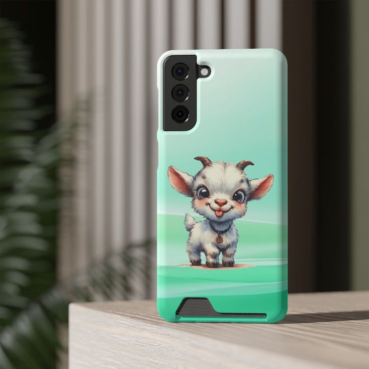 EnchantGuard Phone Case with Card Holder: Style Meets Functionality - Goat