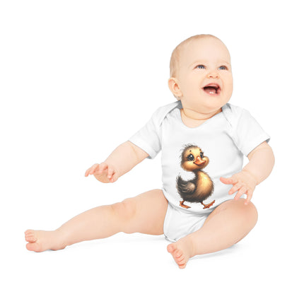 SnuggleNest Organic Baby Bodysuit (Short Sleeves) Duck