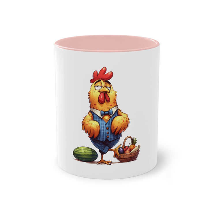 Harmony Two-Tone Coffee Mug: Sip in Style, Revel in Comfort - Rooster