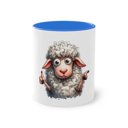 Harmony Two-Tone Coffee Mug: Sip in Style, Revel in Comfort - Sheep