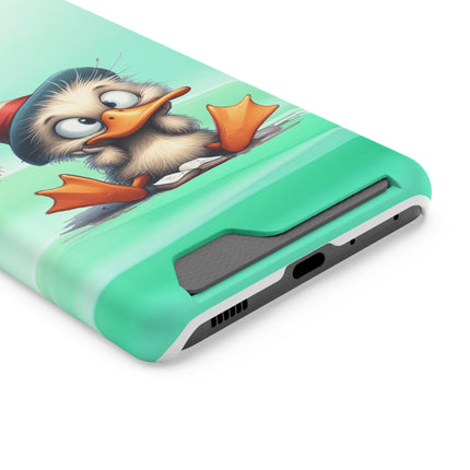 EnchantGuard Phone Case with Card Holder: Style Meets Functionality - Duck