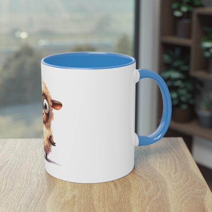 Harmony Two-Tone Coffee Mug: Sip in Style, Revel in Comfort - Sheep