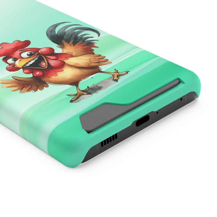 EnchantGuard Phone Case with Card Holder: Style Meets Functionality - Rooster