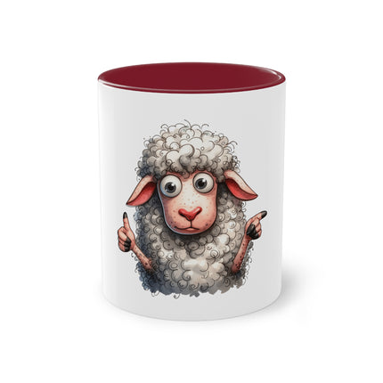 Harmony Two-Tone Coffee Mug: Sip in Style, Revel in Comfort - Sheep