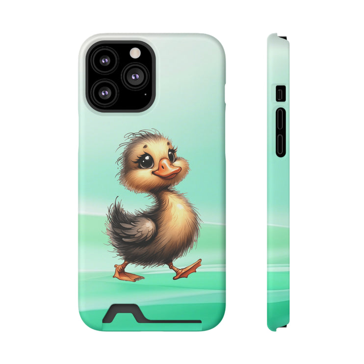 EnchantGuard Phone Case with Card Holder: Style Meets Functionality - Duck