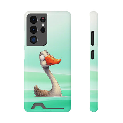 EnchantGuard Phone Case with Card Holder: Style Meets Functionality - Swan