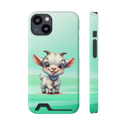 EnchantGuard Phone Case with Card Holder: Style Meets Functionality - Goat