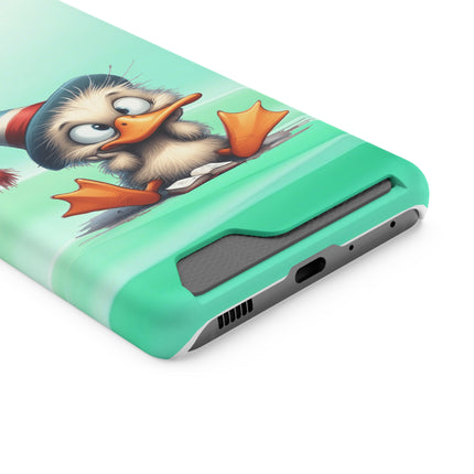 EnchantGuard Phone Case with Card Holder: Style Meets Functionality - Duck