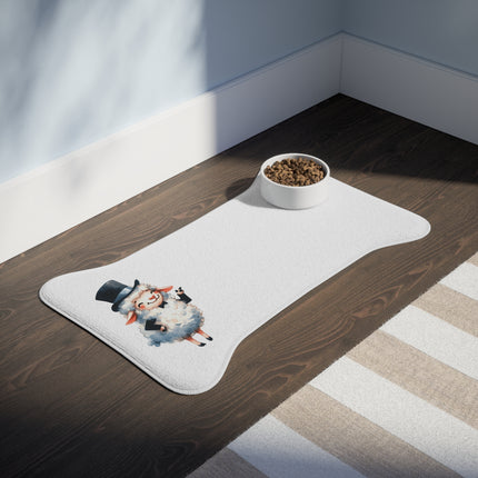 CharmPaws Pet Feeding Mats: Keep Mealtime Mess-Free & Stylish! - Sheep