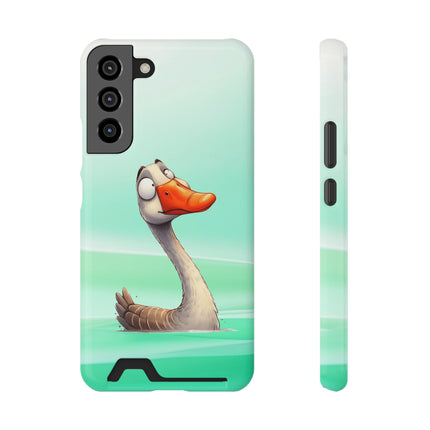 EnchantGuard Phone Case with Card Holder: Style Meets Functionality - Swan