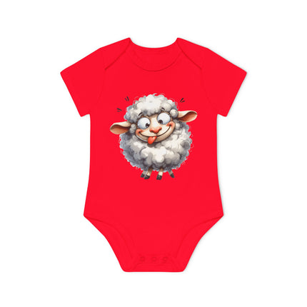 SnuggleNest Organic Baby Bodysuit (Short Sleeves) Sheep