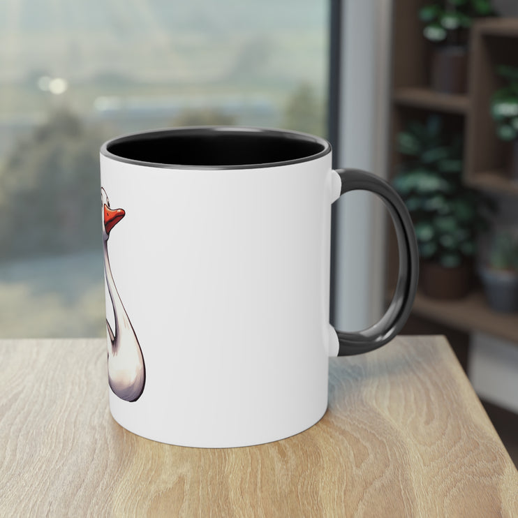 Harmony Two-Tone Coffee Mug: Sip in Style, Revel in Comfort - Swan