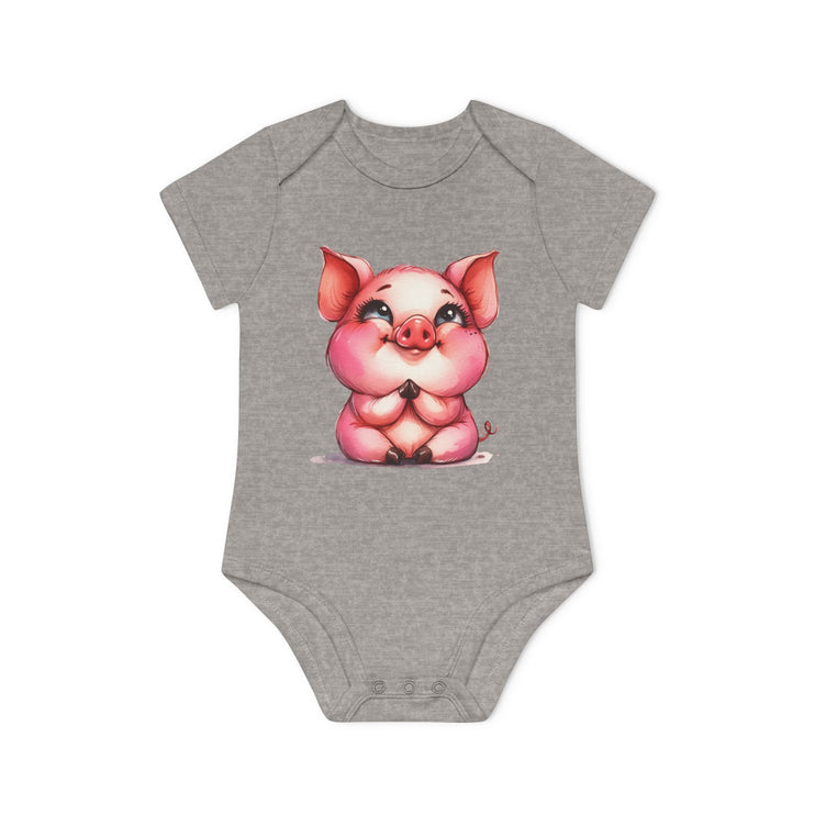 SnuggleNest Organic Baby Bodysuit (Short Sleeves) Pig