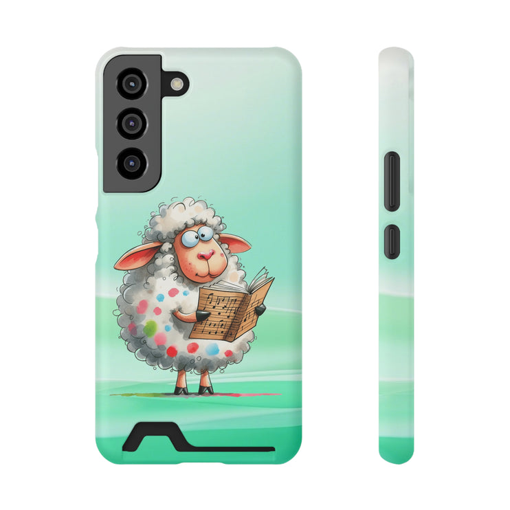 EnchantGuard Phone Case with Card Holder: Style Meets Functionality - Sheep