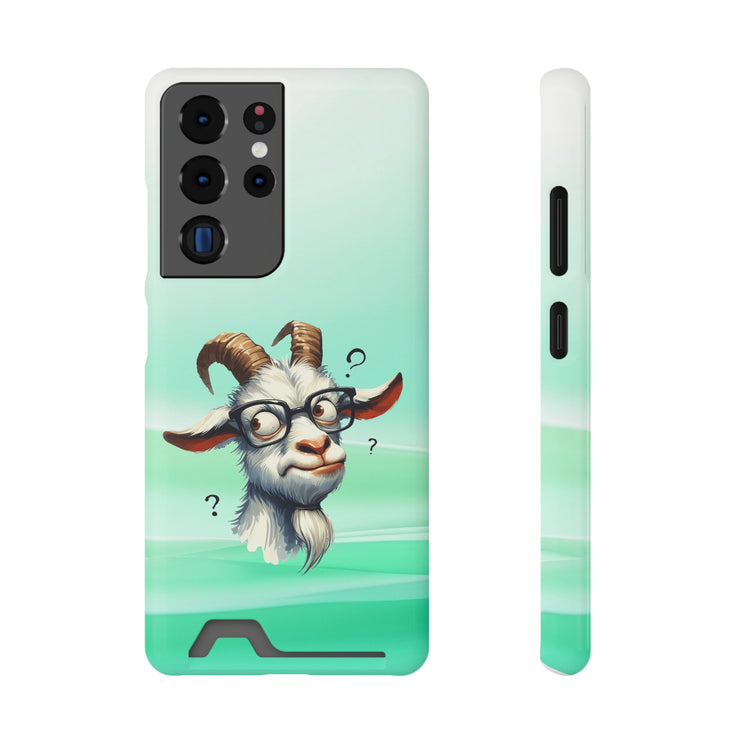 EnchantGuard Phone Case with Card Holder: Style Meets Functionality - Goat