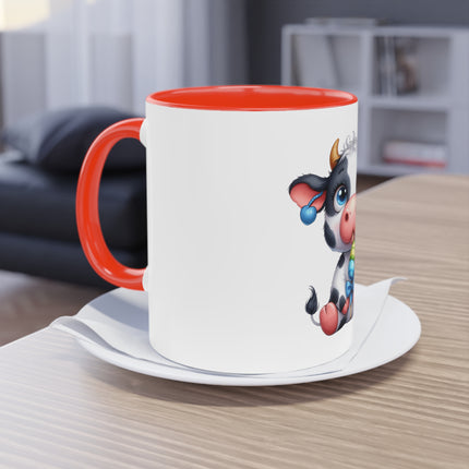 Harmony Two-Tone Coffee Mug: Sip in Style, Revel in Comfort - Cow