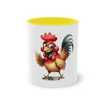 Harmony Two-Tone Coffee Mug: Sip in Style, Revel in Comfort - Chicken